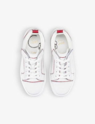 Christian Louboutin Kid's Funnyto Logo Heel Cap Sneakers