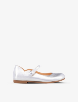 Christian Louboutin Melodie Chick Metallic Leather Ballet Flats In Silver