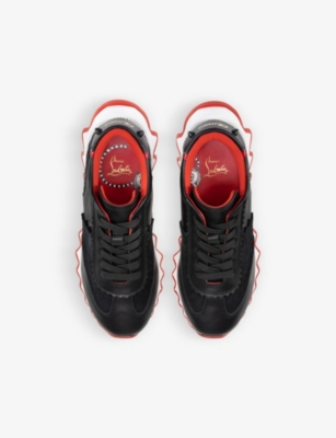 Christian Louboutin Boys Black Kids Mini Shark Sculptural-sole Leather Low-top Trainers 4-9 Years Eu In Black