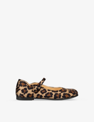 Christian Louboutin Girl's Melodie Scalloped Leopard-print Flats, Toddlers/kids In Brown