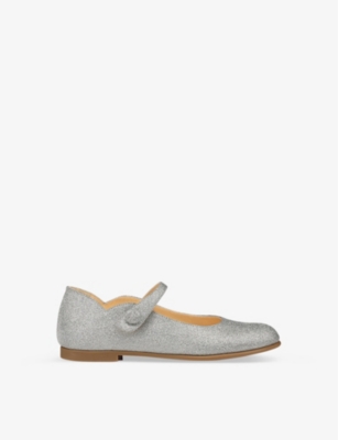 CHRISTIAN LOUBOUTIN: Melodie Chick glitter-embellished leather pumps 4-9 years