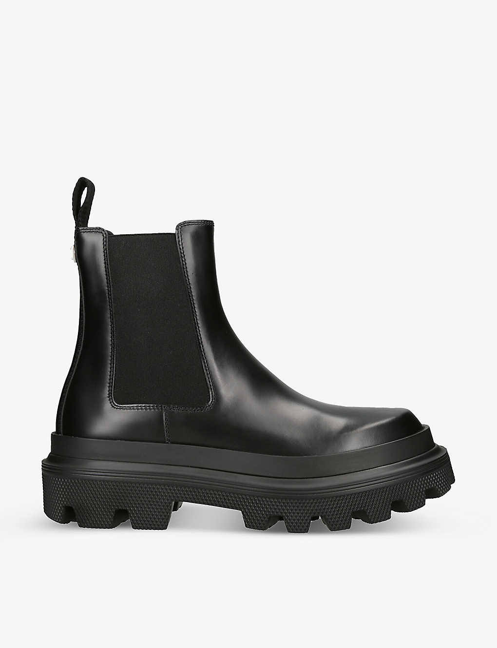 Shop Dolce & Gabbana Men's Black Trek Leather Ankle Boots