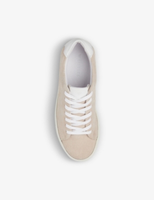 WHISTLES: Raife logo-embossed suede low-top trainers