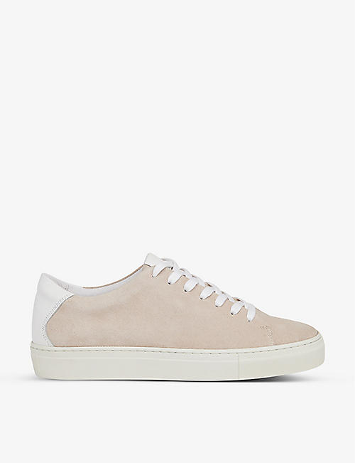 WHISTLES: Raife logo-embossed suede low-top trainers