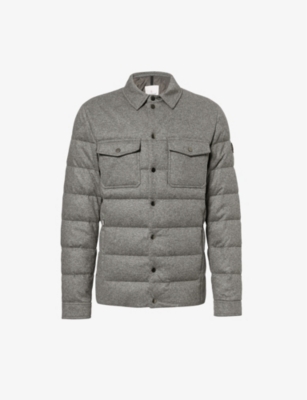 MONCLER MONCLER MEN'S CHARCOAL TODORKA BRAND-PATCH QUILTED CASHMERE-BLEND-DOWN JACKET
