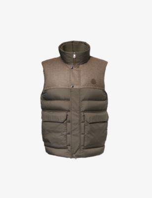 MONCLER Rance brand patch regular fit shell down gilet Selfridges