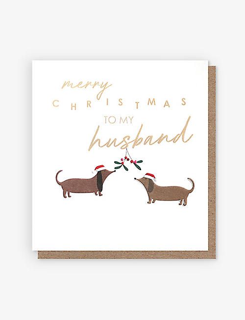 SELFRIDGES EDIT: Merry Christmas To Husband Christmas card 14cm x 14cm