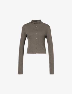 Nanushka Teddie Mesh Top In Fossil Grey