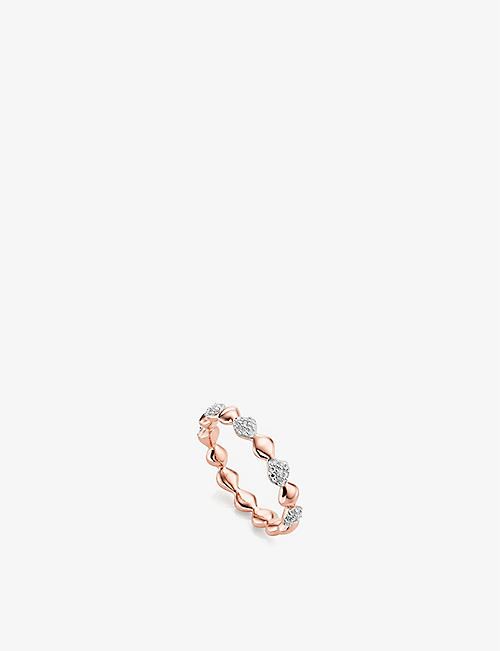 MONICA VINADER: Nura teardrop rose gold-plated sterling-silver and 0.12 diamond eternity ring