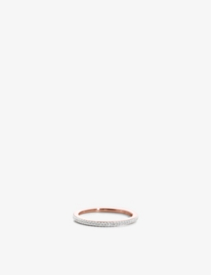 Shop Monica Vinader Women's Rose Gold Skinny 18ct Rose Gold-plated Vermeil Sterling Silver And 0.12 Diamo