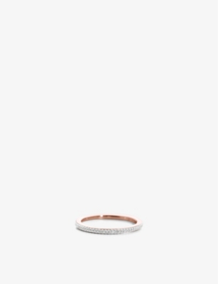 Monica Vinader Womens Rose Gold Skinny 18ct Rose Gold-plated Vermeil Sterling Silver And 0.12 Diamon In Gold