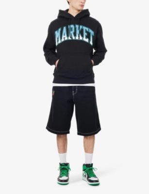 Shop Market Men's Washed Black X Pokémon Versus Graphic-print Cotton-blend Hoody