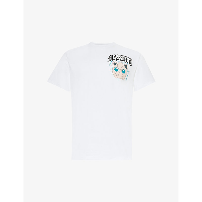 Market Men's White X Pokémon Jigglypuff Graphic-print Cotton-jersey T-shirt