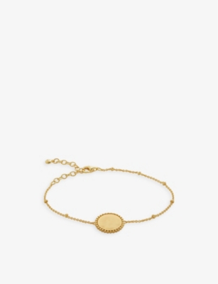 MONICA VINADER WOMENS DEIA BEADED-CHAIN 18CT YELLOW GOLD-PLATED VERMEIL STERLING-SILVER PENDANT BRACELET 