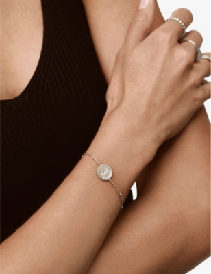Shop Monica Vinader Womens Sterling Silver Deia Beaded Recycled Sterling-silver Pendant Bracelet