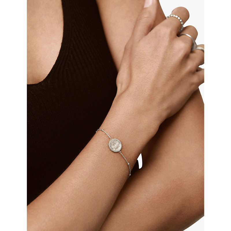 Shop Monica Vinader Womens Sterling Silver Deia Beaded Recycled Sterling-silver Pendant Bracelet