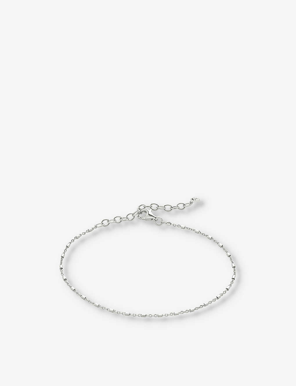 Shop Monica Vinader Womens Sterling Silver Station Recycled Sterling-silver Chain Bracelet