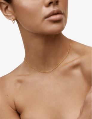 MONICA VINADER: 18ct yellow gold-plated vermeil sterling-silver station chain necklace