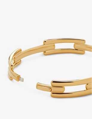 MONICA VINADER: Signature 18ct yellow gold-plated vermeil sterling-silver link bangle