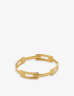 Monica Vinader Bead Station Chain Link Bracelet Yellow Gold