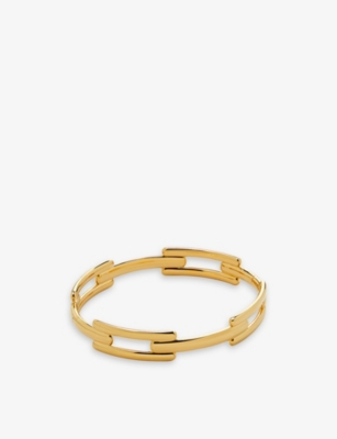 MONICA VINADER: Signature 18ct yellow gold-plated vermeil sterling-silver link bangle
