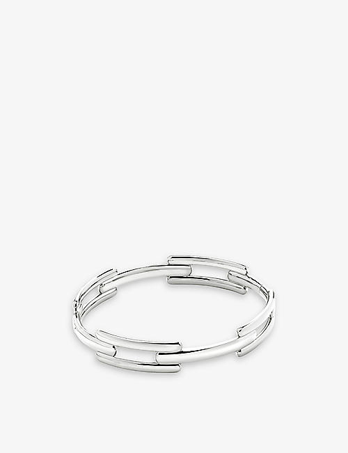 MONICA VINADER: Signature recycled sterling-silver link bangle