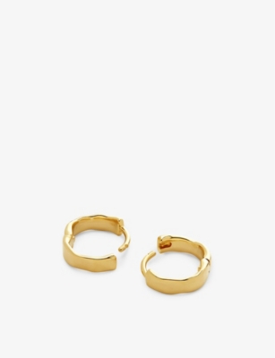 Monica Vinader Womens Yellow Gold Siren Muse 18ct Yellow Gold-plated Vermeil Sterling-silver Huggie  In Yellow Gold