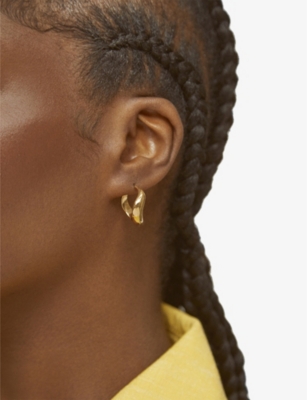MONICA VINADER: Swirl medium 18ct yellow gold-plated vermeil sterling-silver hoop earrings