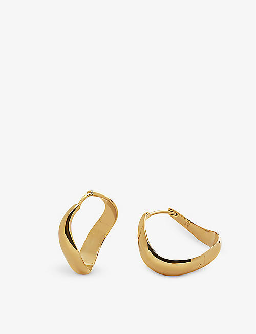 MONICA VINADER: Swirl medium 18ct yellow gold-plated vermeil sterling-silver hoop earrings