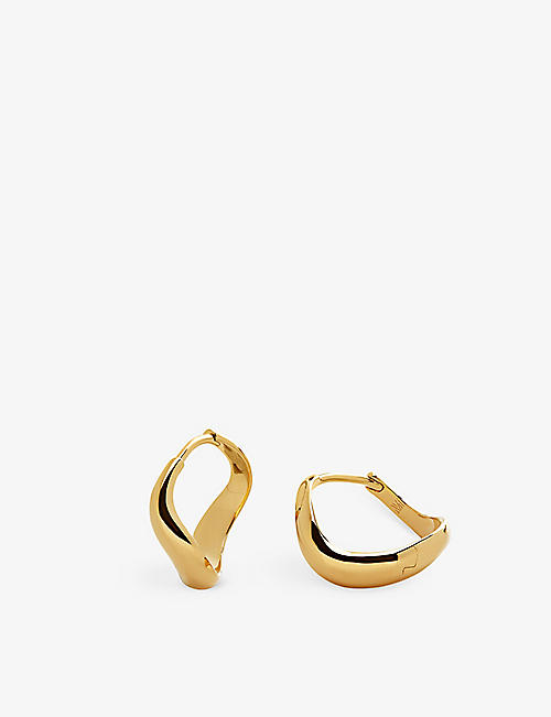 MONICA VINADER: Swirl small 18ct yellow gold-plated vermeil sterling-silver hoop earrings