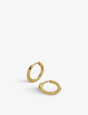 Monica Vinader Womens Yellow Gold Power 18ct Yellow Gold-plated Vermeil Sterling-silver Huggie Earri