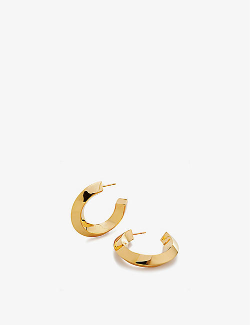 MONICA VINADER: Power 18ct yellow gold-plated vermeil sterling-silver large hoop earrings