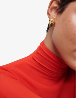 MONICA VINADER: Monica Vinader x Kate Young 18ct yellow gold-plated vermeil sterling-silver and tiger's eye earrings