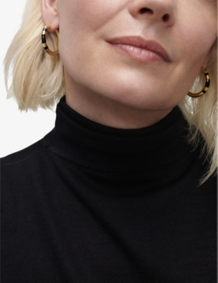 MONICA VINADER: Monica Vinader x Kate Young 18ct yellow gold-plated vermeil sterling-silver and black onyx hoop earrings