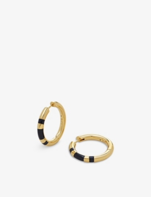 MONICA VINADER: Monica Vinader x Kate Young 18ct yellow gold-plated vermeil sterling-silver and black onyx hoop earrings