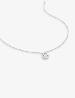 Monica Vinader Womens Sterling Silver G Letter-charm Recycled Sterling-silver Pendant Necklace In Sterling Silver
