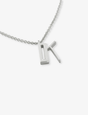 Monica Vinader Womens Sterling Silver K Letter-charm Recycled Sterling-silver Pendant Necklace