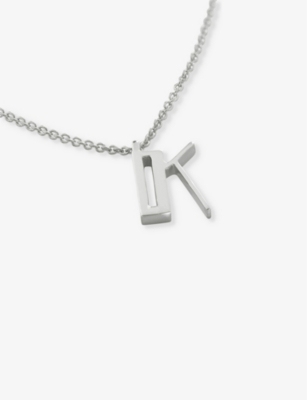 Monica Vinader Womens Sterling Silver K Letter-charm Recycled Sterling-silver Pendant Necklace In Sterling Silver