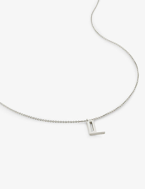 MONICA VINADER: L letter-charm recycled sterling-silver pendant necklace