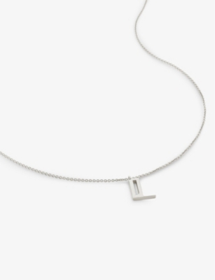 Monica Vinader Womens Sterling Silver L Letter-charm Recycled Sterling-silver Pendant Necklace