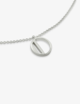 Shop Monica Vinader Womens Sterling Silver O Letter-charm Recycled Sterling-silver Pendant Necklace