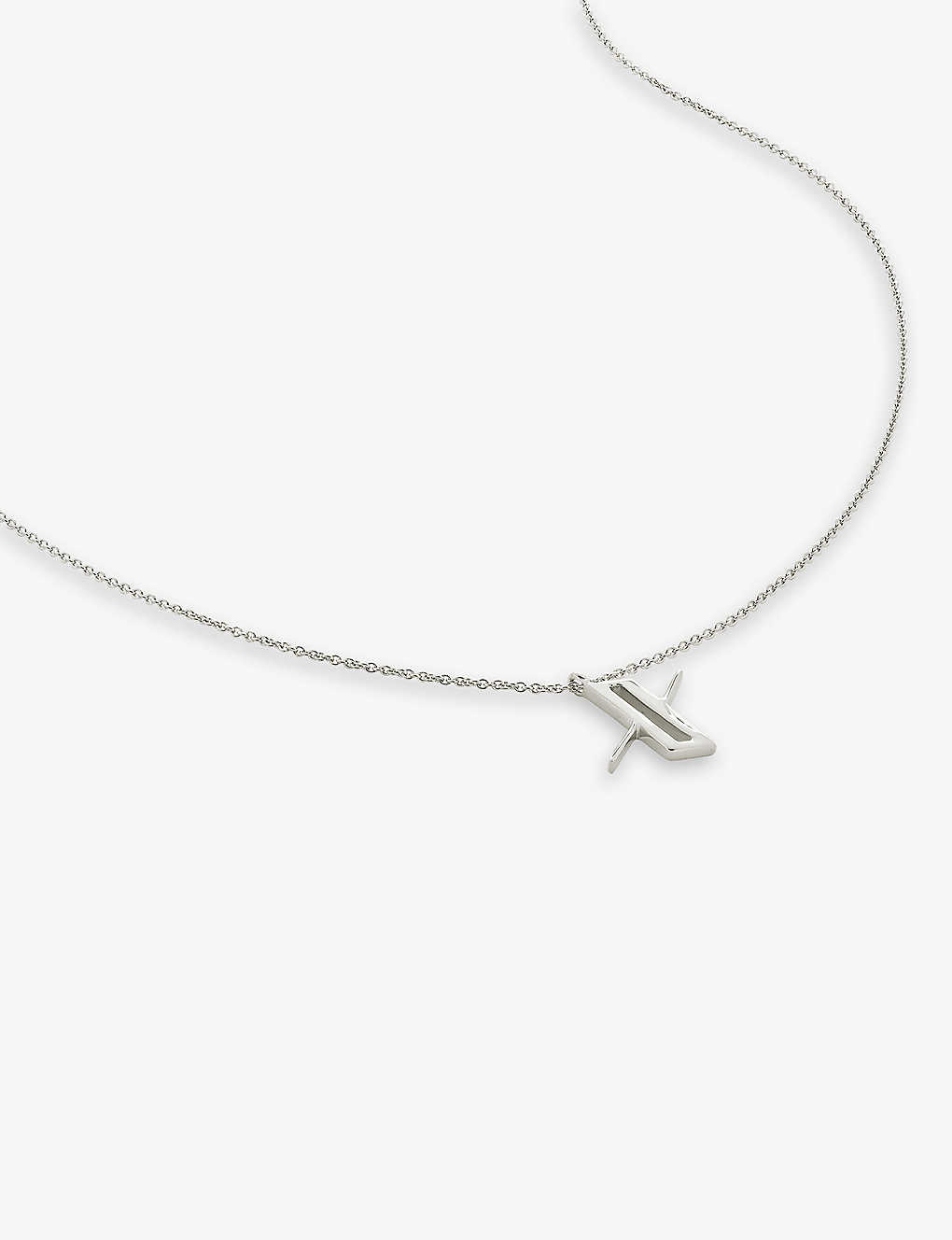 Monica Vinader Womens Sterling Silver X Letter-charm Recycled Sterling-silver Pendant Necklace