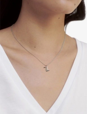Monica Vinader Womens Sterling Silver Z Letter-charm Recycled Sterling-silver Pendant Necklace In Sterling Silver