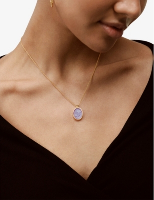 Monica Vinader Womens Yellow Gold Intaglio Dove 18ct Yellow Gold-plated Vermeil Sterling-silver Pend In Yellow Gold