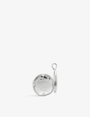 Monica Vinader Womens Sterling Silver Deia Round Pebbled Recycled Sterling-silver Locket In Sterling Silver