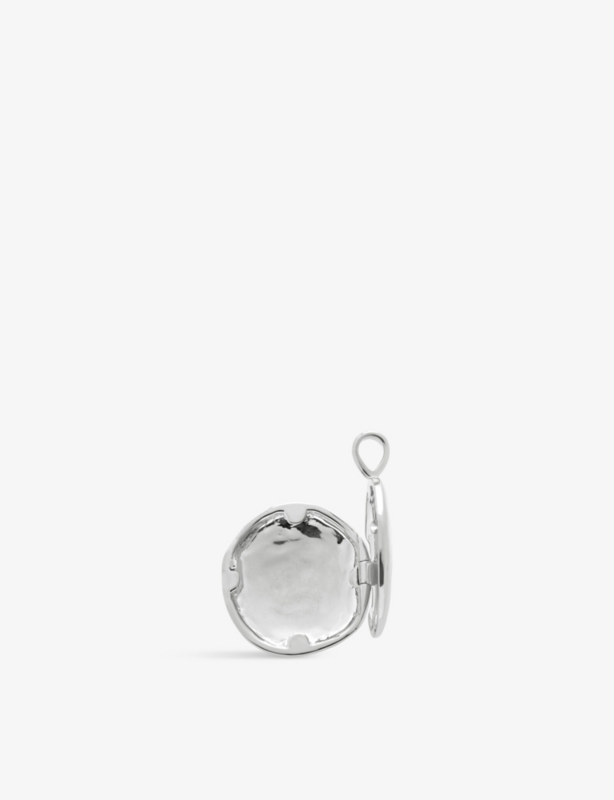 Deia round pebbled sterling-silver locket