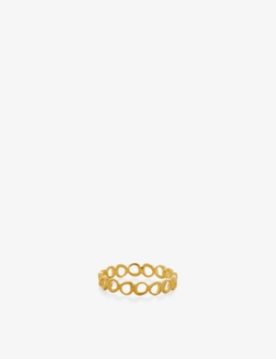MONICA VINADER: Nura open-shape 18ct yellow gold-plated vermeil sterling-silver stacking ring