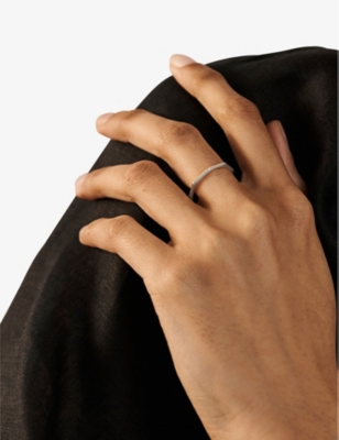 Monica Vinader Sterling Silver Octagon Stacking Ring In Silver