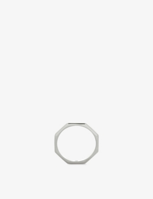 Monica Vinader Sterling Silver Octagon Stacking Ring In Silver