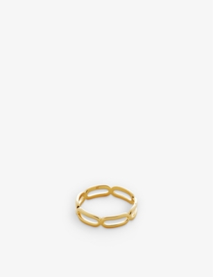 MONICA VINADER: Paperclip recycled 18ct yellow gold-plated vermeil sterling-silver stacking ring